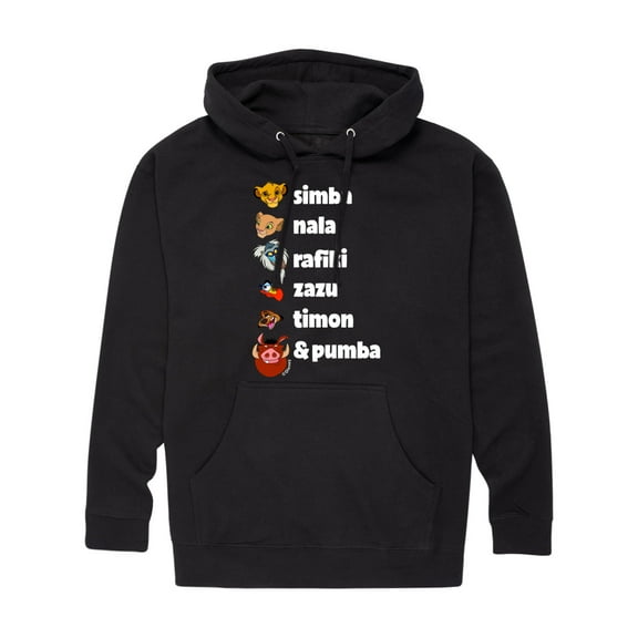 The Lion King - Lion King Characters - Men's Pullover Hooded Fleece Sweatshirt