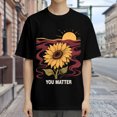 thumbnail image 3 of Black T Shirts for Men, Sunflower With Sun You Matter, Graphic Mens Graphic Tees, 24936858,M, 3 of 8