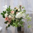 thumbnail image 3 of Wedding Bouquet Pink White Greenery Bridal Bouquet 15.7" Tall, 3 of 6