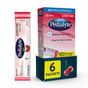 Pedialyte Electrolyte Powder Packets, Cherry, Hydration Drink, 6 Single-Serving Powder Packets
