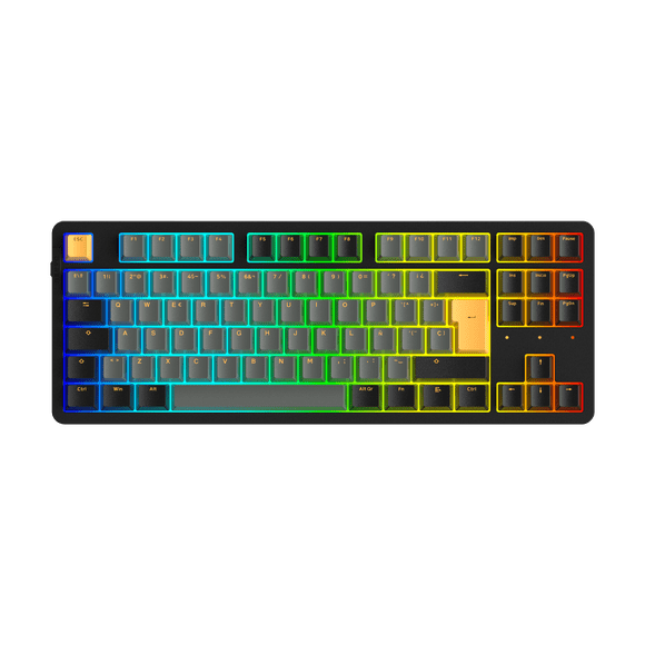 Teclado Gamer Mecánico EK87PRO, TKL 87 Teclas Inalámbrico 2.4G/Bluetooth/Cable, Estructura Gasket, Batería 4000mAh, RGB, Hot-Swappable, para PC/Laptop