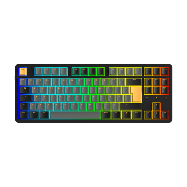 Teclado Gamer Mecánico EK87PRO, TKL 87 Teclas Inalámbrico 2.4G/Bluetooth/Cable, Estructura Gasket, Batería 4000mAh, RGB, Hot-Swappable, para PC/Laptop