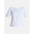 thumbnail image 6 of Time and Tru Women's Envelope Tee with Short Sleeves, Sizes XS-XXXL, 6 of 6