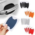 thumbnail image 2 of 4 unids/set pegatina de puerta de coche de fibra de carbono cubierta resistente a arañazos película de protección de manija de coche accesorios de estilo Exterior de coche, 2 of 4
