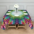 thumbnail image 3 of Colorful Radial Tie Dye Pattern Square Tablecloth,Waterproof Square Table Cover,Wipeable Spillproof Washable Table Cover for Home Kitchen Party Decor 42"X42"(107x107cm), 3 of 6