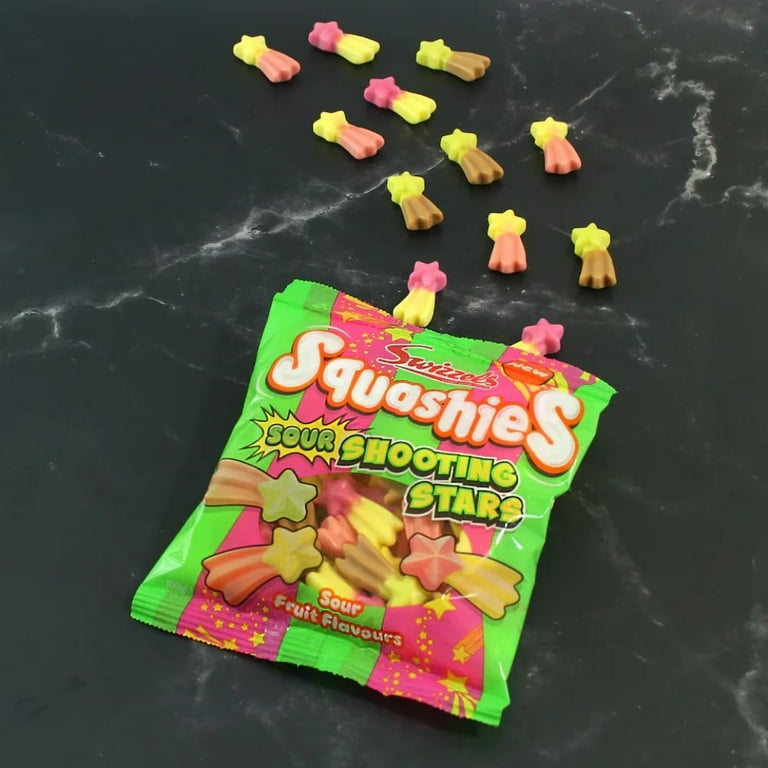 Swizzels Squashies Sour Shooting Stars Sour Fruit Flavors 4 oz Bag
