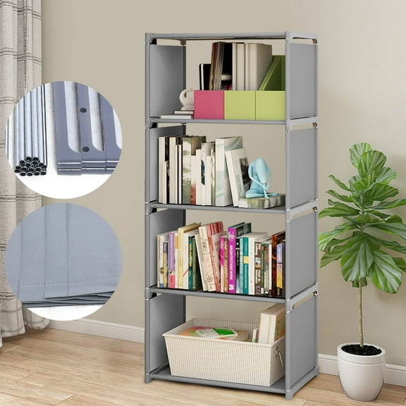 YIYIBYUS 4-Tier Book Shelf Floor Bookshelf Bookcase Clothes Toys Storage Organizer Standing Shelving Rack for Apartments, Living Rooms, Studies, Bedrooms, Offices