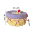 thumbnail image 3 of Handmade Rope Storage Basket with Lid for Organizing Keys, Toys, and Small Items as Decorative Cake Bin, 3 of 6