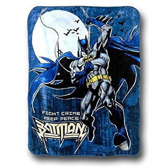 licensed batman fight crime twin size plush raschel blanket new 60x80