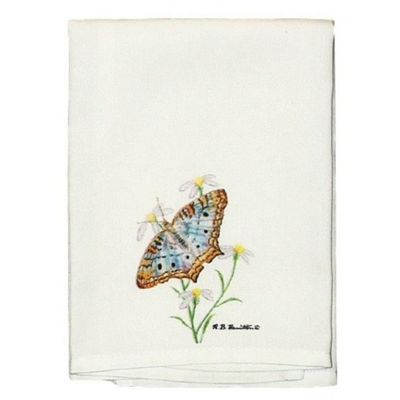 Betsy Drake Peacock Butterfly Guest Towel Set of 2