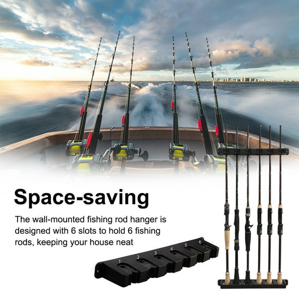 Youkk Wall-Mounted Fishing Rod Holder Vertical Self-Lock Fishing Rods  Hanging Rack