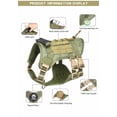 thumbnail image 2 of Chaleco táctico para perros Chinichu para entrenamiento de caminar, color verde, 2 of 9