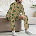thumbnail image 5 of Mens Pajamas Set, Cartoon Funny Cute Lizard Green Button Down Long Sleeve Loungewear Sleepwear Pjs sets for Men, 5 of 5