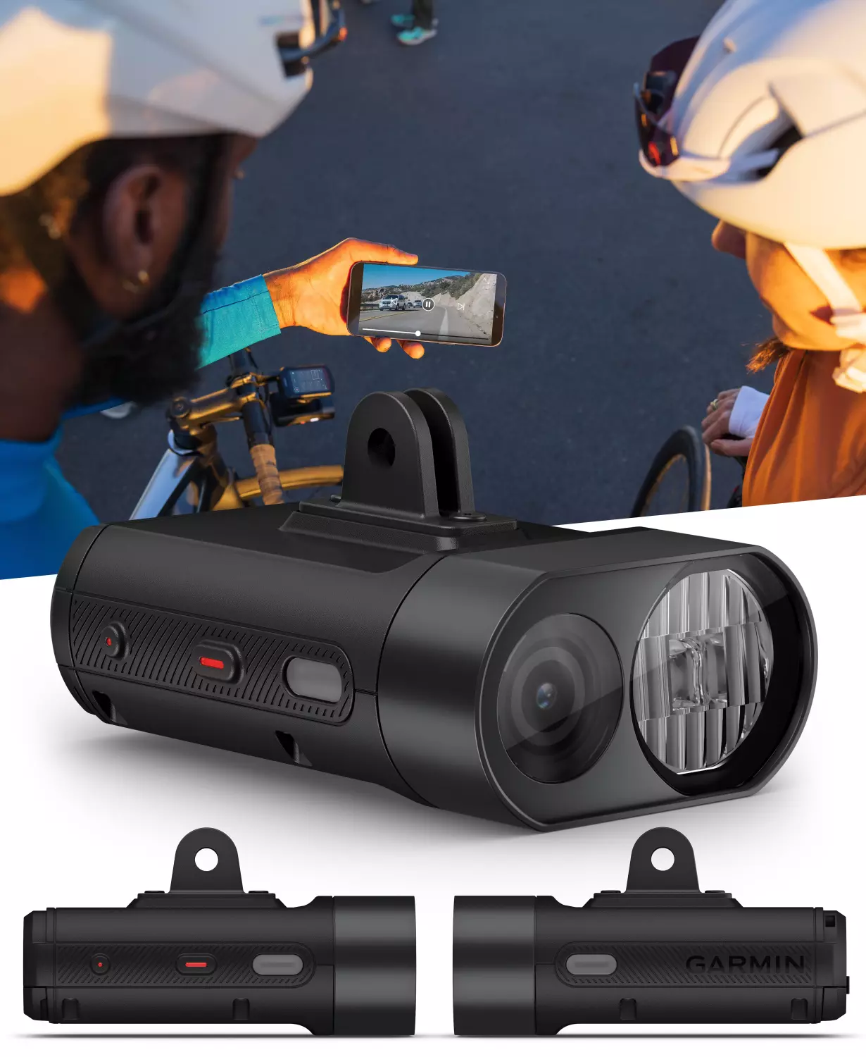 Garmin Varia Vue, Cycling Headlight and 4k Camera, Light Intensity up to 600 Lumens, Crystal-Clear Video Recording, Incident Detection While Cycling with Wearable4U PowerBank Bundle