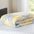 Mainstays Yellow Damask 8 Piece Bed in a Bag Bedding Set, Full
