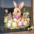 thumbnail image 4 of Tumdkd Easter Window Stickers 12x12 Inch, Rabbits Easter Egg Adhesive Decals, Watercolor Bunny Wall Stickers, Removable PVC Window Clings for Home Glass Door Decoration, 4 of 7