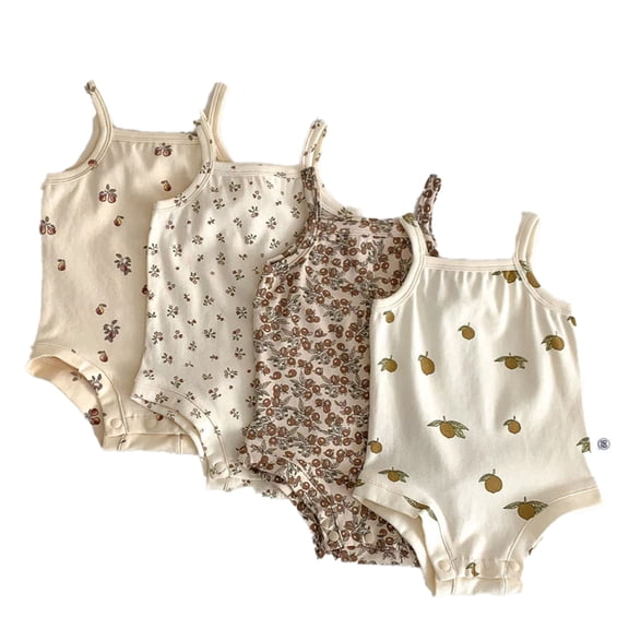 LYMAYTER 3M-24M ‌‌‌Newborn Baby Girls Sleeveless Cotton Bodysuit Tank Top Onsies Summer Outfit‌