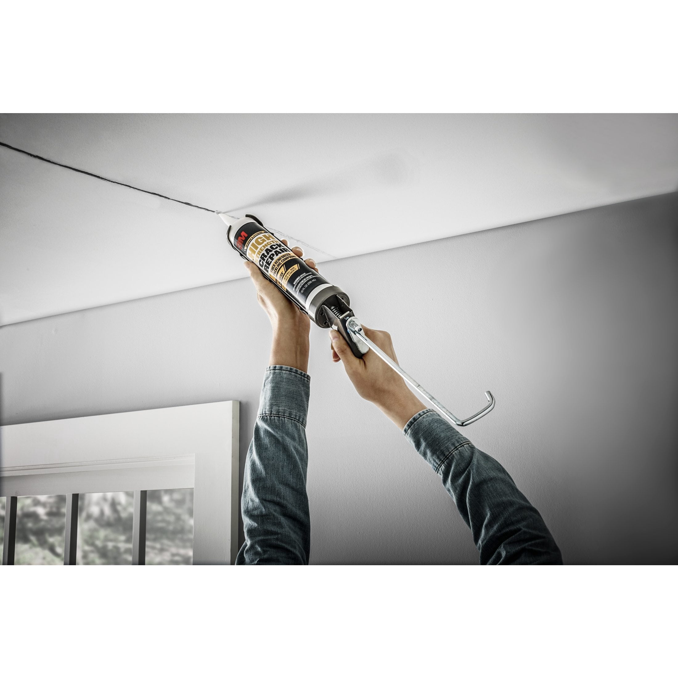 3M High Strength Crack Repair, Caulk Tube, Wall Filler, White, 10 oz.