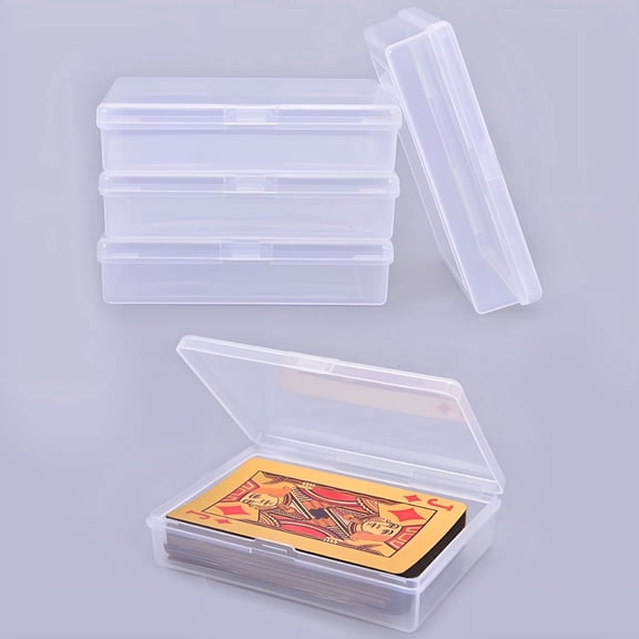 ACDANC 4pcs 10*7cm Transparent Plastic Boxes Playing Cards Container Storage Case