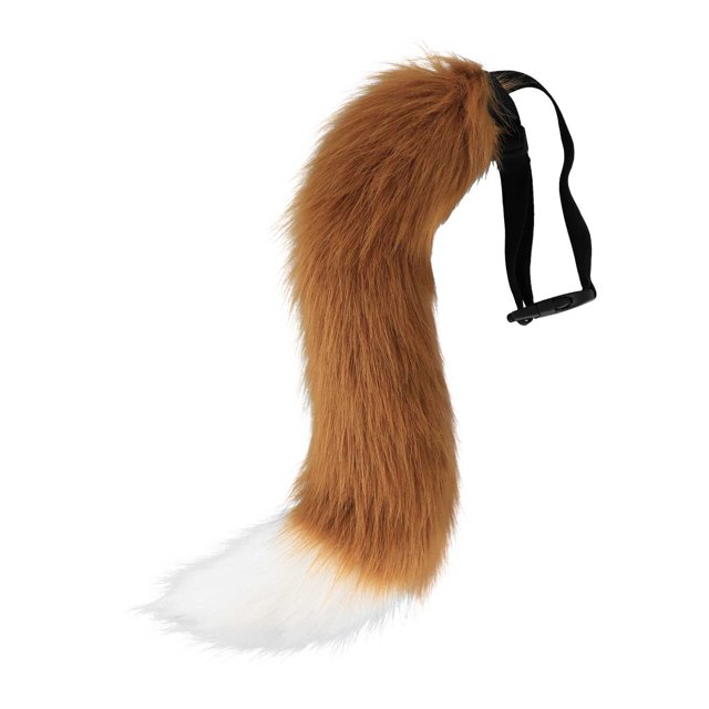 Colgante de cola de animal 3D para Halloween, con pompones y soporte para mujer, cola peluda de moda, 50 cm, cola de peluche para Halloween