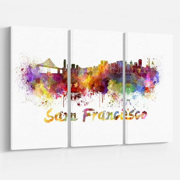 Design Art San Francisco Skyline Canvas Print
