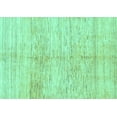 thumbnail image 1 of Ahgly Company Machine Washable Indoor Rectangle Solid Turquoise Blue Modern Area Rugs, 3' x 5', 1 of 4
