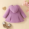 thumbnail image 4 of JYnXIANTI Infant Baby Girl Fall Winter Hooded Coat Formal Cute Long Sleeve Jackets Solid Button down Windproof Outerwear, 4 of 7