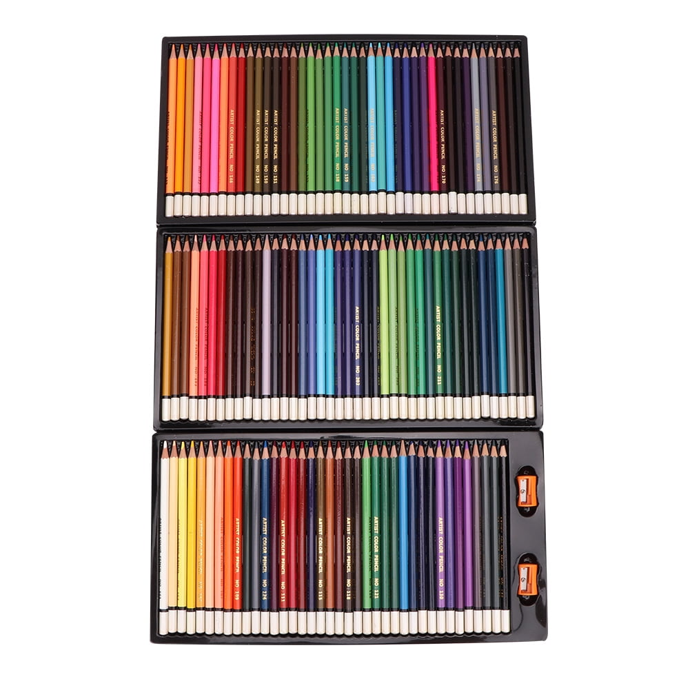 YAHHU 120 Different Color Pencils Set with 2 Sharpeners, Hexagon Redwood Artist Drawing Pencil for Sketching, Adult Coloring Books, School Stationary and Kid Art Supplies (6.9 inches / 17.5 cm)
