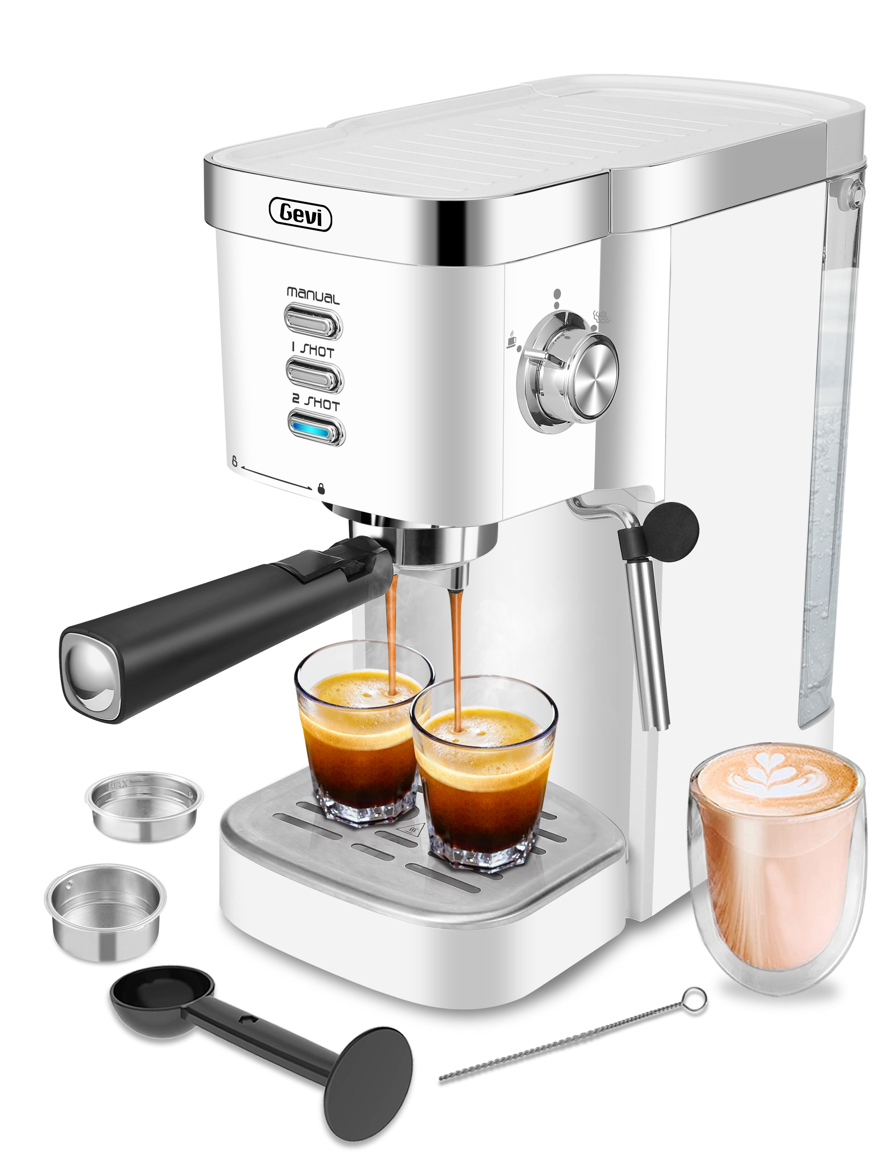 Spit brand Nacht Gevi Espresso Machines 20 Bar Automatic Coffee Machine Cappuccino Coffee  Maker with Milk Frother Wand, 40.58 OZ - Walmart.com