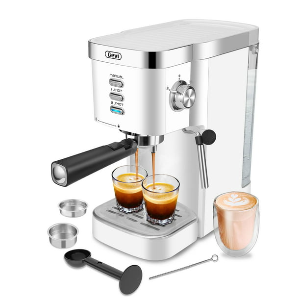 Gezicht omhoog Schat Haan Gevi Espresso Machines 20 Bar Automatic Cappuccino Coffee Maker with Milk  Frother Wand, 40.58 oz - Walmart.com