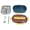 thumbnail image 3 of Stainless Steel Lunch Box, Healthy Humanized Design Keep Warm Grid Lunch Box  For Office For School Blue And Yellow Four Grids Single Lunch Box, 3 of 8
