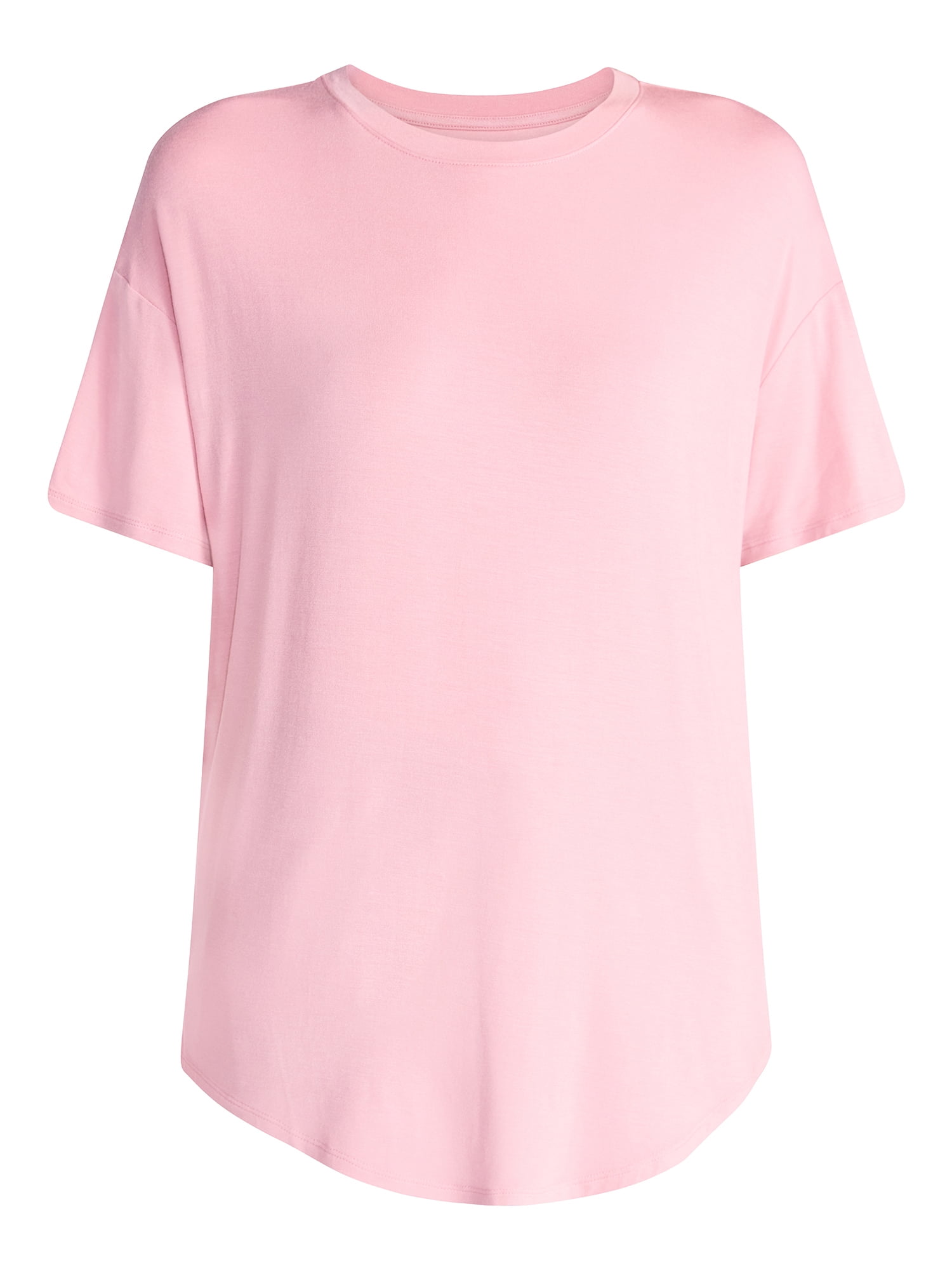 Time and Tru Women's Tunic Tee with Short Sleeves, Sizes XS-XXXL