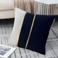 thumbnail image 4 of Juego de 2 fundas de almohada con ribete de terciopelo Dinheiro, color patchwork y funda de cojín de cuero dorado, 18 x 18 pulgadas, 4 of 5