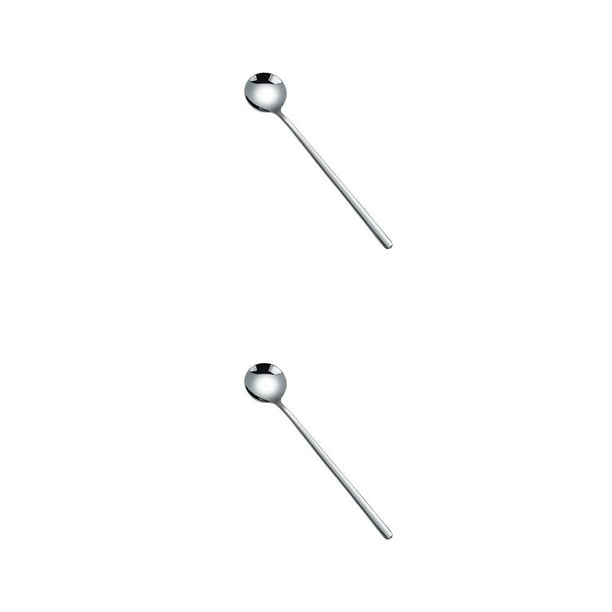 Bewildely 8 piezas cuchara agitadora de acero inoxidable té leche bebida agitador cubiertos vajilla reutilizable cocina comer plata 13cm Plata 13cm 2Conjunto