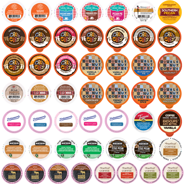 Perfect Samplers Flavored Coffee Pods Variety Pack, 50 Count for Keurig