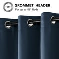 thumbnail image 4 of Deconovo 100% Blackout Curtains for Bedroom, Thermal Insulated, 2 Panels, 52"x95", Navy Blue, 4 of 9