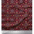 thumbnail image 1 of Soimoi Poly Georgette Fabric Leaves,Floral & Quatrefoil Damask Print Fabric by the Yard 42 Inch Wide, 1 of 1