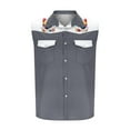 thumbnail image 2 of Camisas de Cuello para los Hombres de Moda Casual Imprimir Turndown Cuello sin Mangas Bolsillos Deportivos Tanque, Ligero Top de Verano, 2 of 5