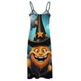 thumbnail image 5 of Halloween Ghosts Horror Pumpkin Design Sleeveless Dress Woman Fashion Long Dresses Women's Summer Suit Dress 2025, 5 of 7
