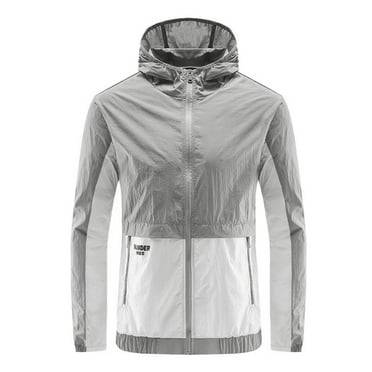 LYMAYTER UV Protective Men's Hooded Sun Shirt Summer Lightweight Sun Protection Jacket Quick-Dry Silky Loose Fit Rashguard