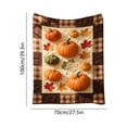 thumbnail image 3 of Thanksgiving Autumn Flannel Blanket Orange, Elegant Fall Pattern Plush Throw, 27.5x39.4inLightweight Warm Quilt, Stylish Home Furnishing for Sofa Bed Outdoor Camping Use, 3 of 6