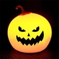 thumbnail image 2 of LSLJS Halloween Pumpkin Night Light, Remote Control Silicone Night Lamp，Pumpkin Lantern USB Charging Colorful Waterproof Clapping lamp Fall Decorations for Home Holiday Thanksgiving, 2 of 5