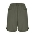 thumbnail image 6 of Arnsht Bermuda Shorts for Women Cargo Shorts Elastic Waist Knee Length Multi Pocket Solid Color Shorts for Summer Casual Green XXL, 6 of 7