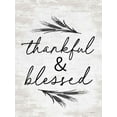 thumbnail image 2 of Lettered And Lined 15x18 Gold Ornate Wood Framed with Double Matting Museum Art Print Titled - Thankful And Blessed, 2 of 4