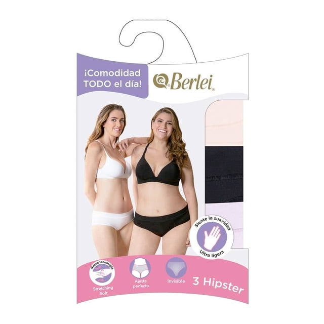 Bóxer Berlei para Mujer, Stretching Soft 3 Piezas Multicolor Talla M