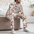 thumbnail image 5 of Mens Pajamas Set, Floral Butterflies-E Button Down Long Sleeve Loungewear Sleepwear Pjs sets for Men, 5 of 5
