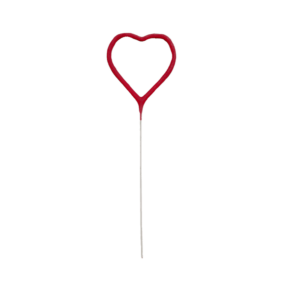 Red Heart Shaped Sparklers for Celebrations Events Parties Weddings Valentines Cakes and Photography (Pack of 12)