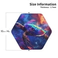 thumbnail image 2 of KLL Drink Coasters Set Hexagon of 4,PU Leather Absorbent Coasters Set Decorative Coffee Cup Coasters Housewarming Gift for Home Decor-Starry Sky Turtle, 2 of 5