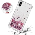 thumbnail image 5 of Compatible with iPhone X Case, iPhone Xs Case Glitter Luxury Cute Love Liquid Quicksand Clear Soft TPU Girls Women Stylish Bumper Shockproof Protective Case for iPhone X/Xs Rose Gold YB, 5 of 12