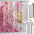 thumbnail image 4 of Minimalist Style Fabric Shower Curtain Pink Gold Washable Shower Curtains for Bathroom, Waterproof Bath Curtain with Hooks Home Decor 36x72in, 4 of 8